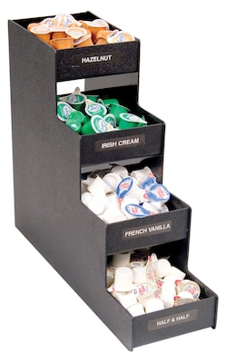 Vertiflex Condiment Organizer, 4 Shelves, 8 Compartments, 15-7/8H x 6W x 19D, Black (VFC-1916RC)