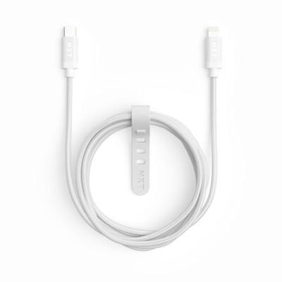 NXT Technologies 6 ft. Braided  Lightning  to USB-C Cable, White (NX56827)