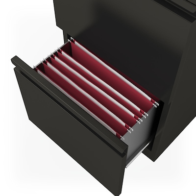 Quill Brand® 2-Drawer Vertical File Cabinet, Locking, Letter, Black, 19.88"D (24876D)