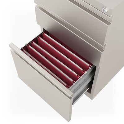 Quill Brand® 3-Drawer Vertical File Cabinet, Mobile/Pedestal, Letter, Putty, 20"D (24871D)
