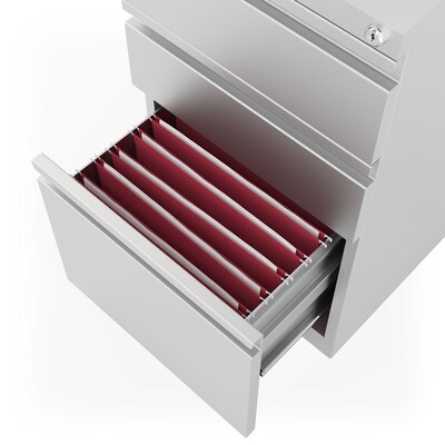 Quill Brand® 3 File Drawers Vertical File Cabinet, Locking, Gray, Letter, 19.88"D (13441D-CC)