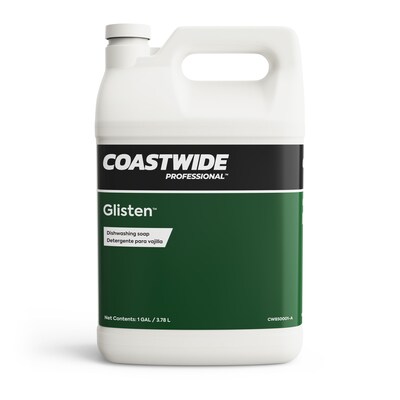 Coastwide Professional™ Glisten Liquid Dish Soap, Lemon, 128 oz., 4/Carton (CW850001-A)