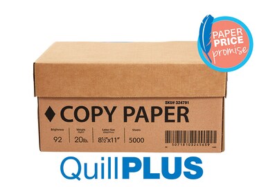 QuillPLUS Quill Brand 8.5 x 11 Copy Paper, 20 lbs, 92 Brightness, 5000/Carton (324791)