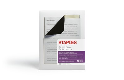 Staples® Carbon Paper, 8.5" x 11", Black, 100/Box (34694)