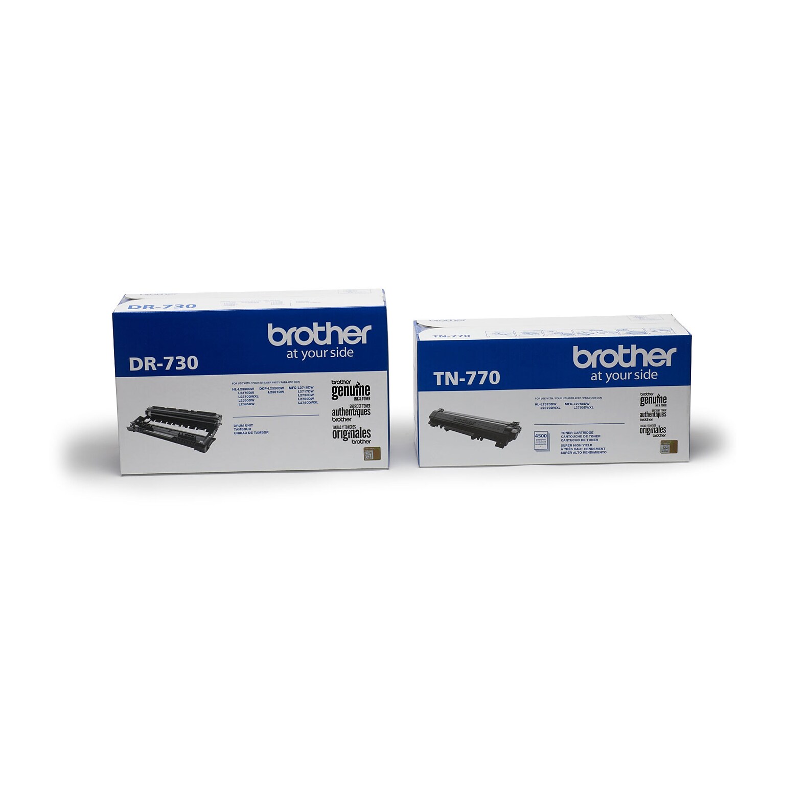 Brother Original DR730 Drum Unit and 2 Brother TN770 Black Toner Cartridges, Extra High Yield