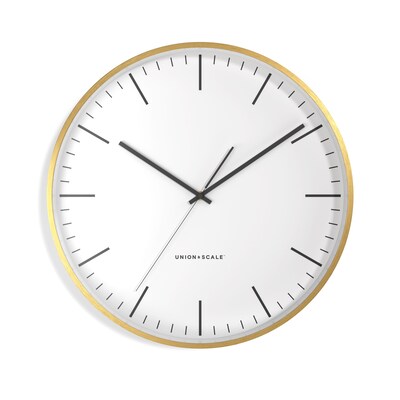 Union & Scale™ MidMod Wall Clock, Aluminum, 12 (UN57809)