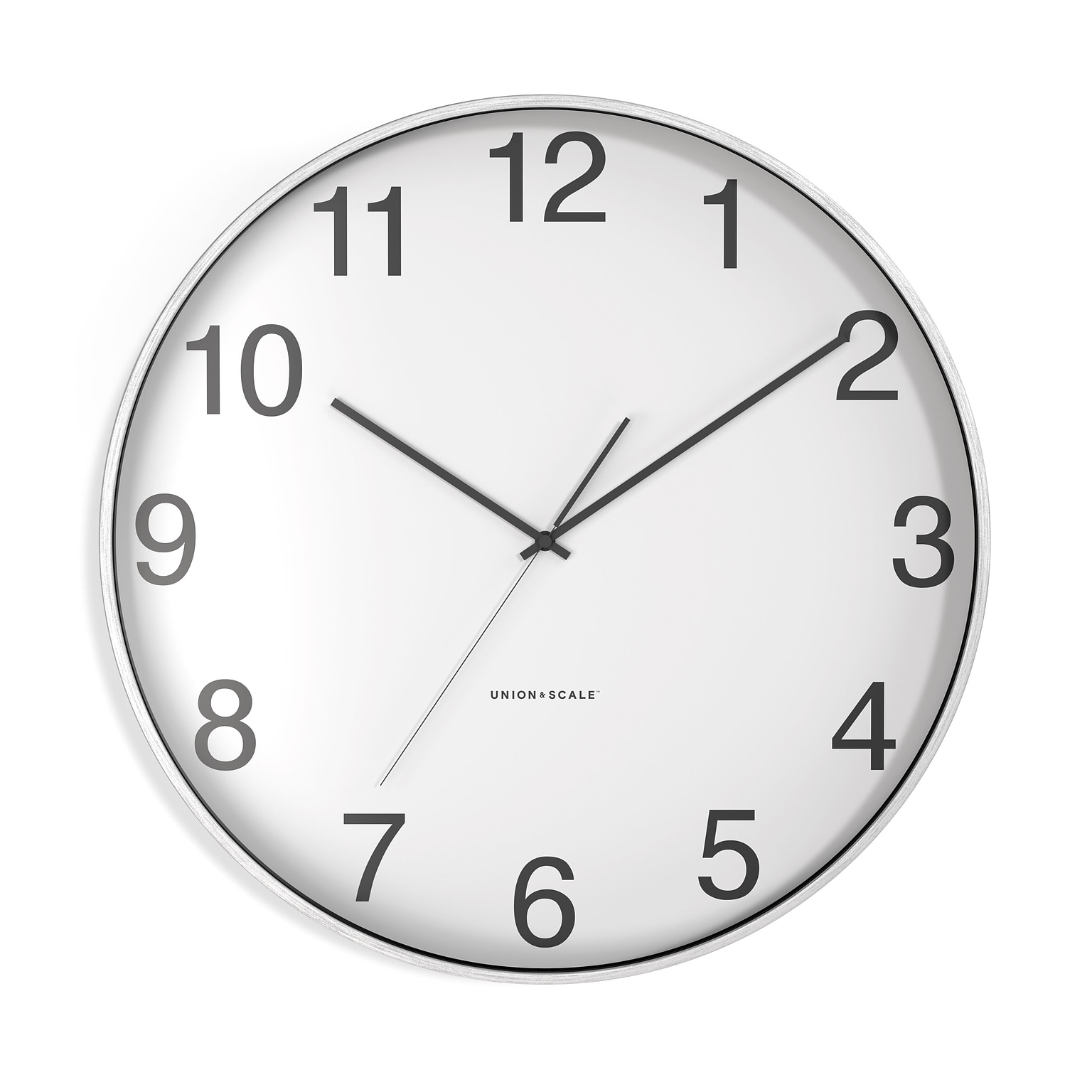 Union & Scale™ Essentials Wall Clock, Aluminum, 12 (UN57796)