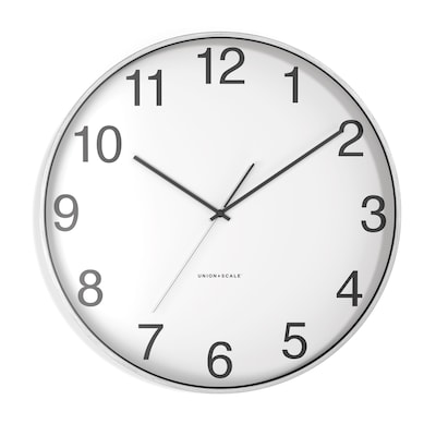 Union & Scale™ Essentials Wall Clock, Aluminum, 16 (UN57810)