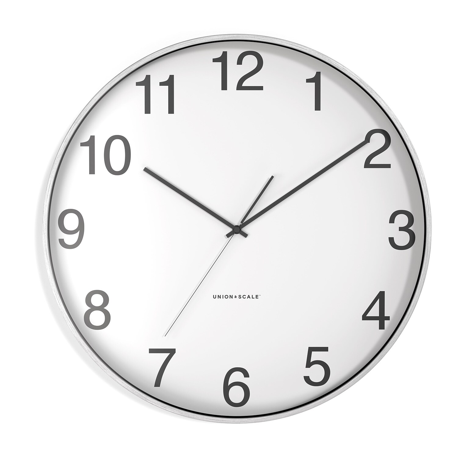 Union & Scale™ Essentials Wall Clock, Aluminum, 16 (UN57810)