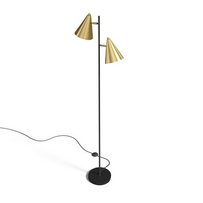 Union & Scale™ MidMod 60.6" Metal Floor Lamp with Cone Shades (UN58037)