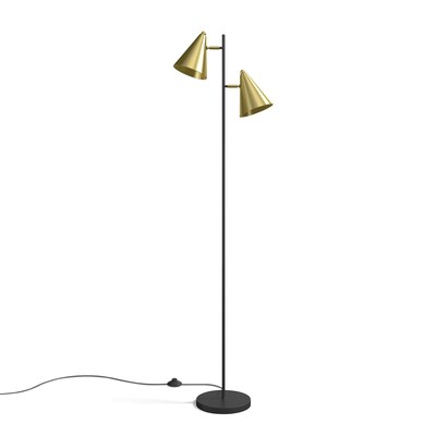 Union & Scale™ MidMod 60.6 Metal Floor Lamp with Cone Shades (UN58037)