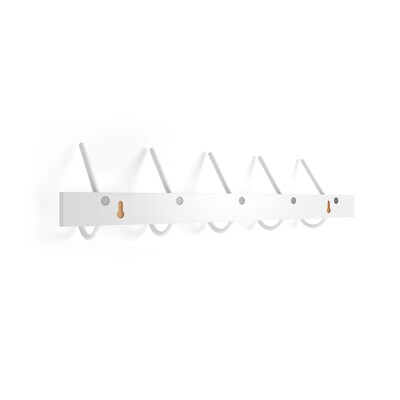 Union & Scale™ Essentials Wall Racks, White, Zinc/Wood (UN58026)