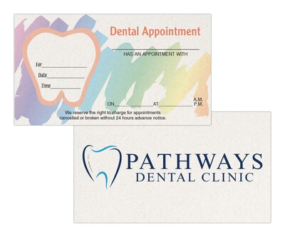 Custom Full Color Appointment Cards, 12 pt. Coated Stock, Flat Print, 2-Sided, 250/Pk