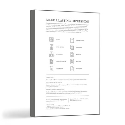 Southworth Linen Resume Paper, 32 lbs., 8.5" x 11", Light Blue, 100 Sheets/Box (RD18BCFLN)