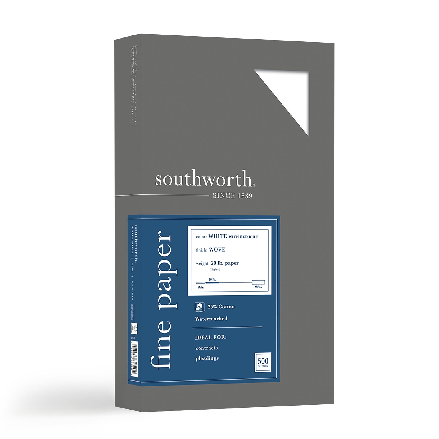 Southworth® 8.5 x 14 Fine Business Paper, 20 lbs., 95 Brightness, 500 Sheets/Box (403ER)