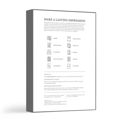 Southworth 8.5 x 11 Business Paper, 32 lbs., White with Linen Finish,, 250/Box (J558C)