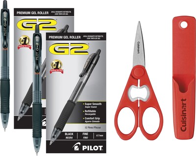Buy 2 Dozen Pilot G2 Gel Pens, Get 1 Pair of Cuisinart All-Purpose Shears FREE
