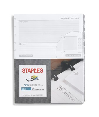 2021 Staples 8.5 x 11 Weekly Planner Refill, Arc System (28104-21)