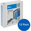 Quill Brand® 2 inch, Round Ring, View Binder, White, 12/Pack (CD97222WE)