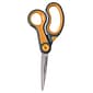 Westcott® Titanium Bonded® Non-Stick 8 Scissors, Adjustable Glide, Pointed Tip, Gray/Yellow (14849)