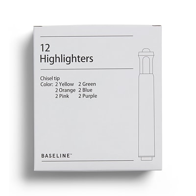 Staples Highlighters Chisel Tip Assorted ( 5 Boxes, 12/PK BL58131