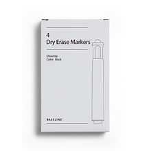 Baseline Dry Erase Markers, Chisel Tip, Assorted Colors, 4/Pack (BL58132)