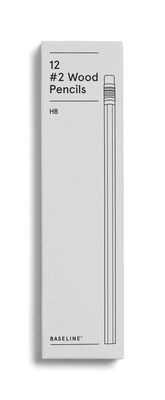 Baseline Wooden Pencils, No. 2, 12/PK