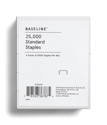 Baseline Staples, .25 Leg Length, 25000/Box (BL58255)