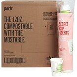 Perk™ Compostable Paper Hot Cup, 12 Oz., White/Green, 500/Carton (PK56222CT)