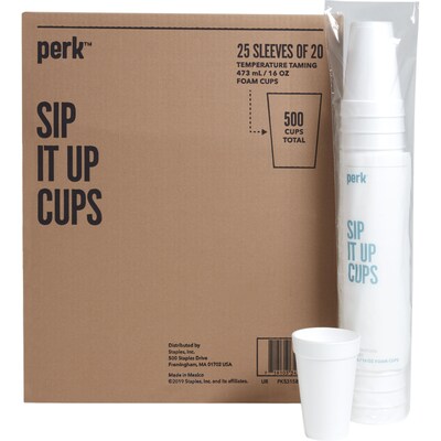 Perk™ Foam Hot/Cold Cup, 16 Oz., White, 500/Carton (PK53158)