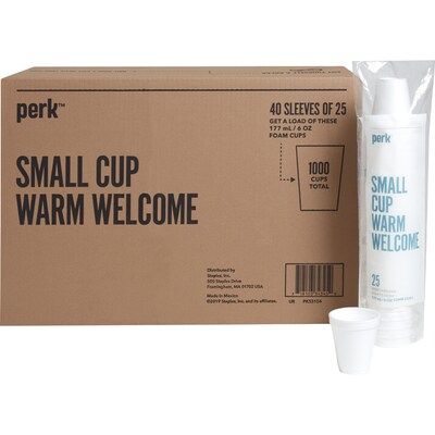 Perk™ Foam Hot/Cold Cup, 6 Oz., White, 1000/Carton (PK53154)