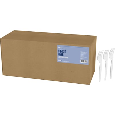 Perk™ Polystyrene Fork, Medium-Weight, White, 1000/Pack (PK56397)