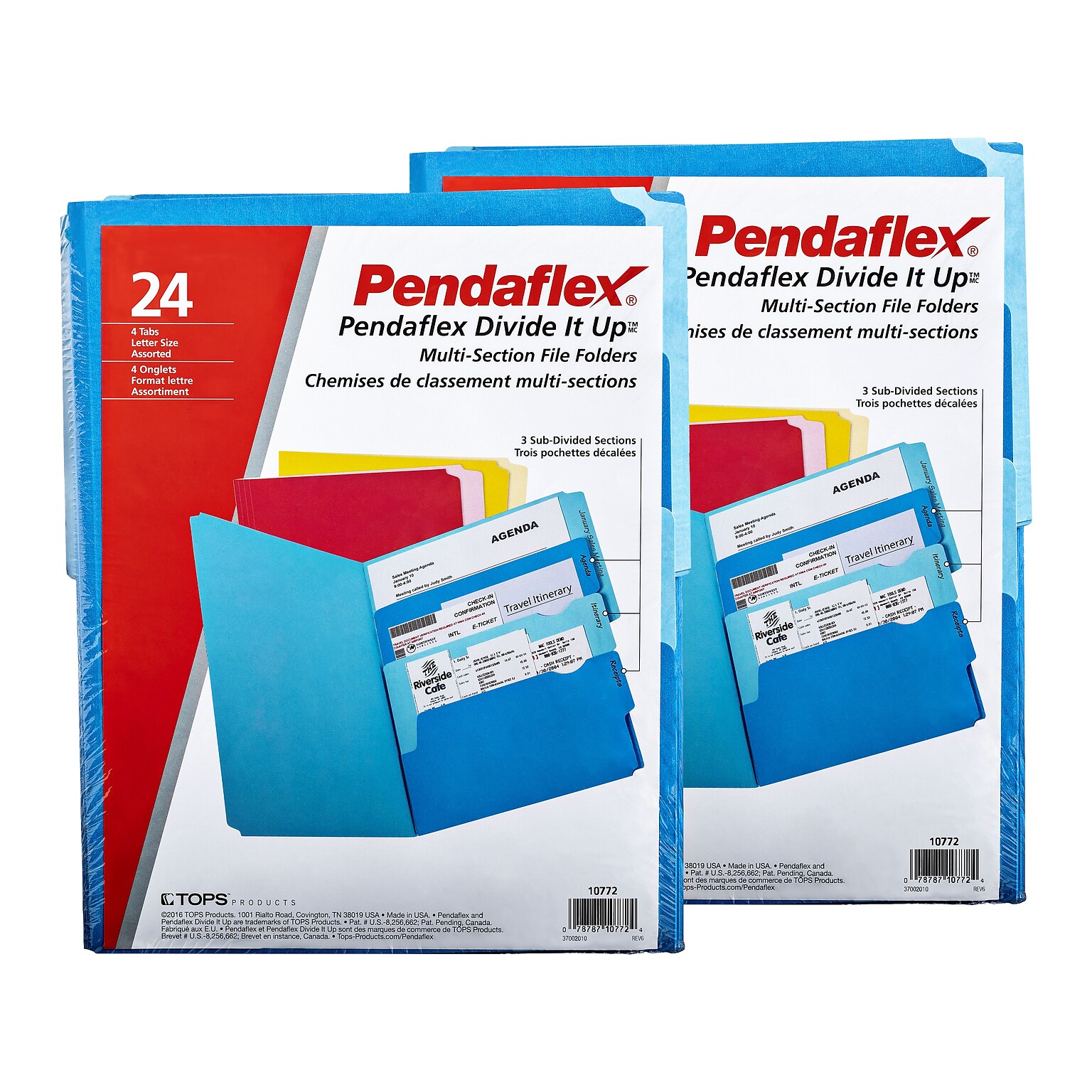 BOGO FREE Pendaflex® Divide It Up® 4-Tab File Folder, Letter Size, Multicolor, 24/Pack