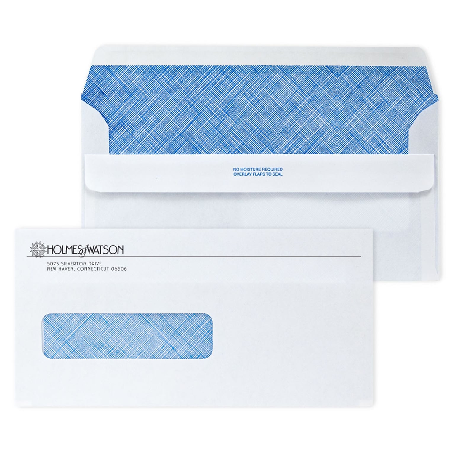 Custom 4-1/2 x 9 Insurance Claim Self Seal Window Envelopes with Security Tint, 24# White Wove, 1 Standard Ink, 250 / Pack