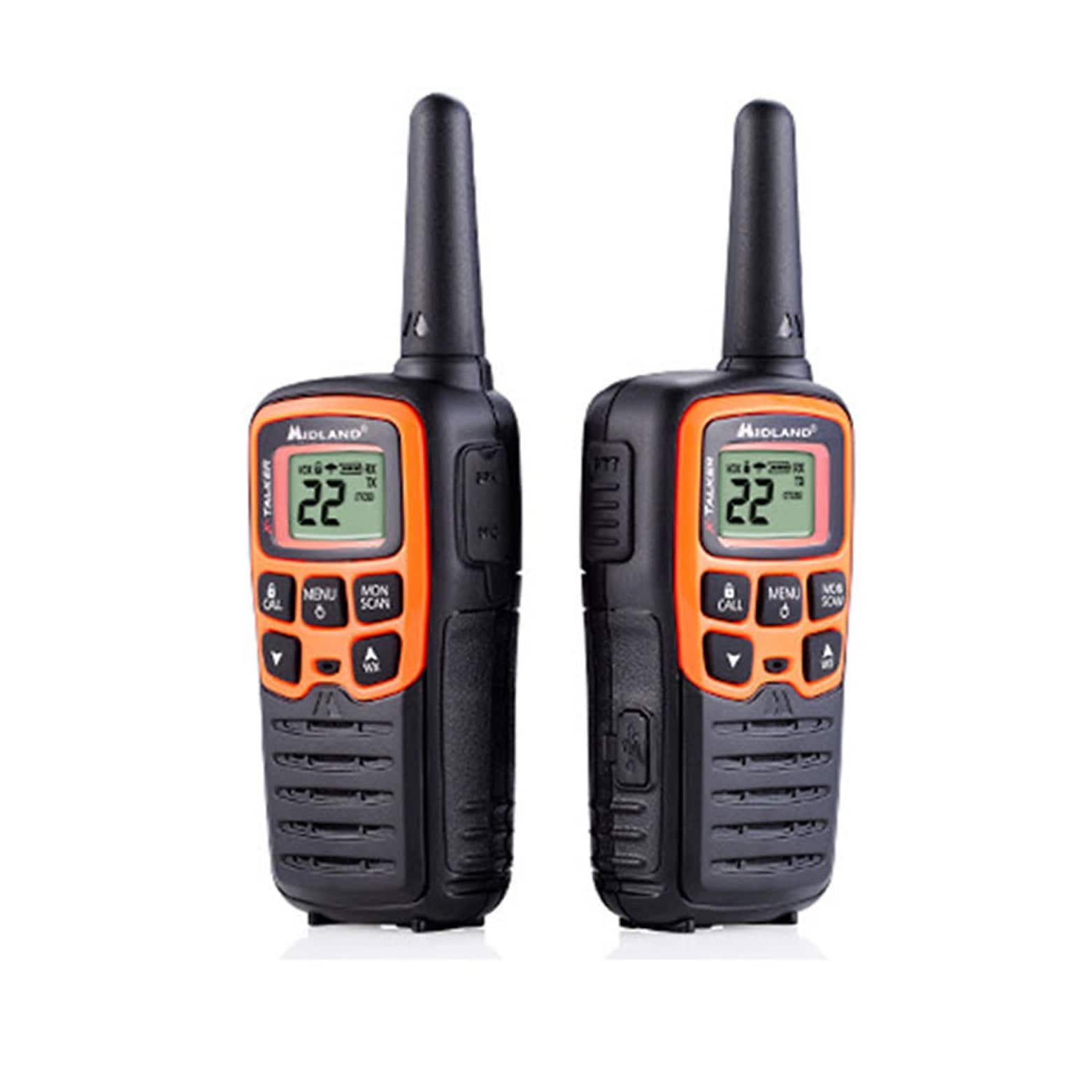 MIDLAND RADIO X-Talker Two-Way Radios, Black/Orange, 2/Pack (T51VP3)