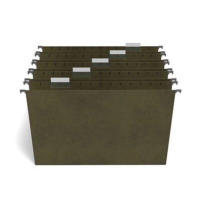 Staples Hanging File Folders 5-Tab Legal Size Standard Green 25/BX 116830 