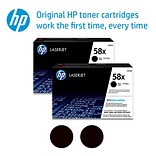 HP 58X Black Toner Cartridge, High Yield (CF258X), 2-Pack