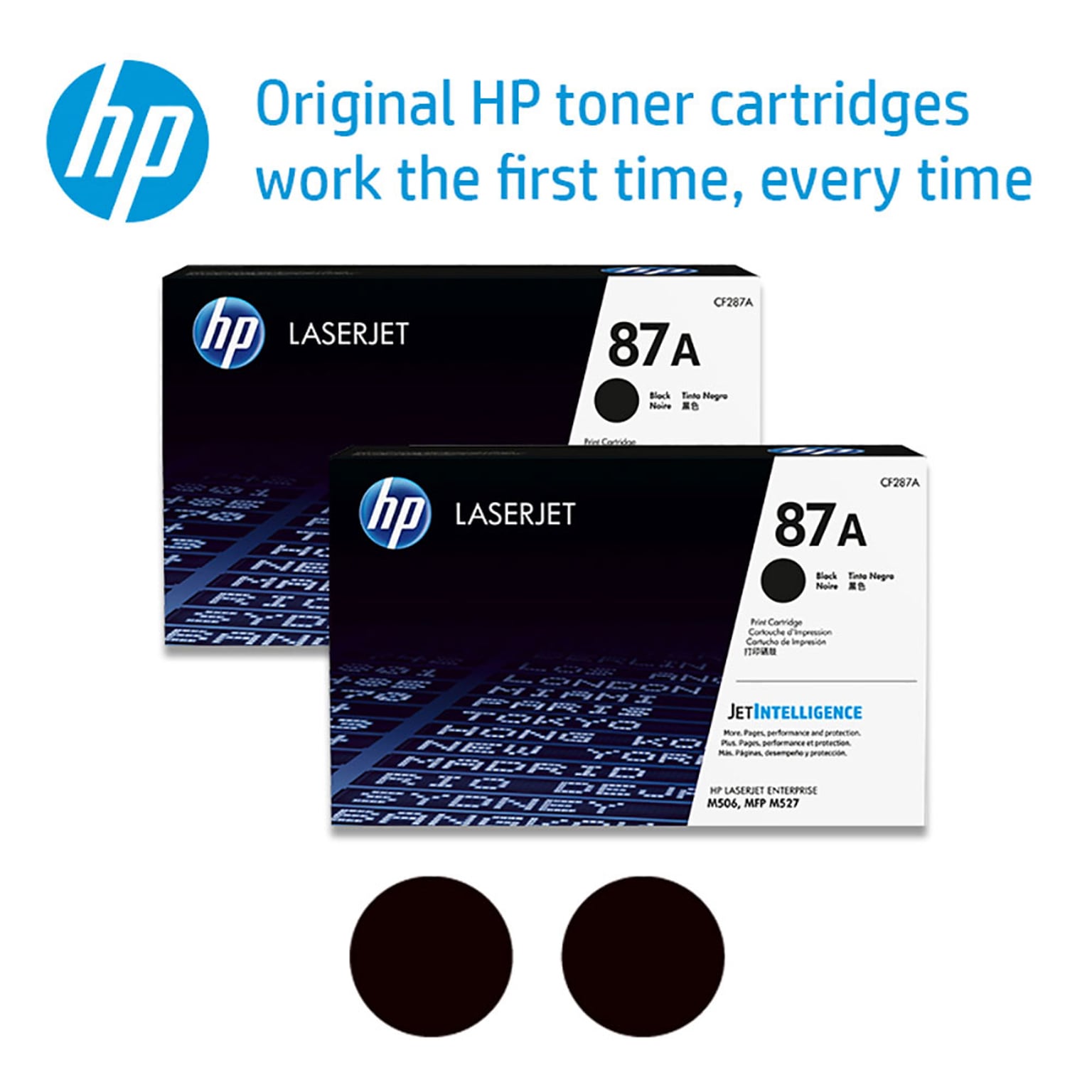 HP 87A Black Toner Cartridge, Standard (CF287A), 2-Pack