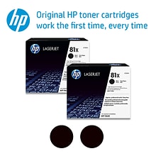 HP 81X Black Toner Cartridge, High Yield (CF281X), 2-Pack