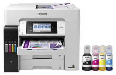 Epson EcoTank Pro ET-5850 Wireless Color Inkjet All-in-One Printer (C11CJ29201) with 2 Year Unlimite