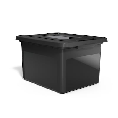 Staples Hanging File Box, Snap Lid, Letter/Legal Size, Black (TR57619)