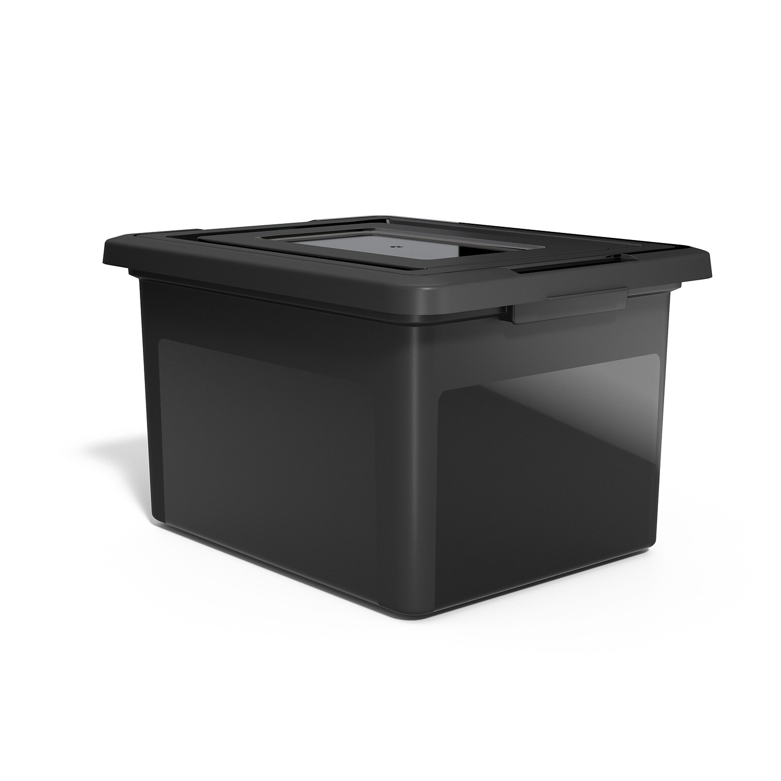 Staples File Box Plastic File Box Snap, Letter/Legal Size, Black (140169/140140)