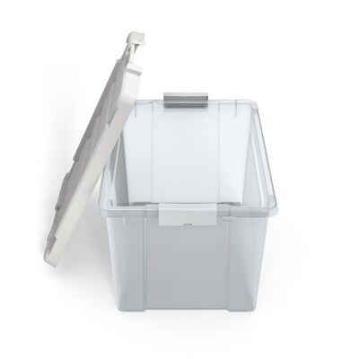 Home Logic 100 Quart, Latch Lid Storage Bin, Clear, 4/Case (7107)