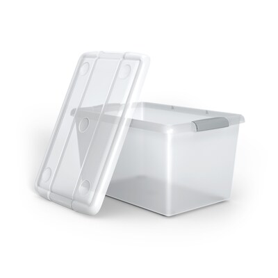 Iris Store & Slide 61 Qt. Latch Lid Storage Bin, Clear (270017/170294)