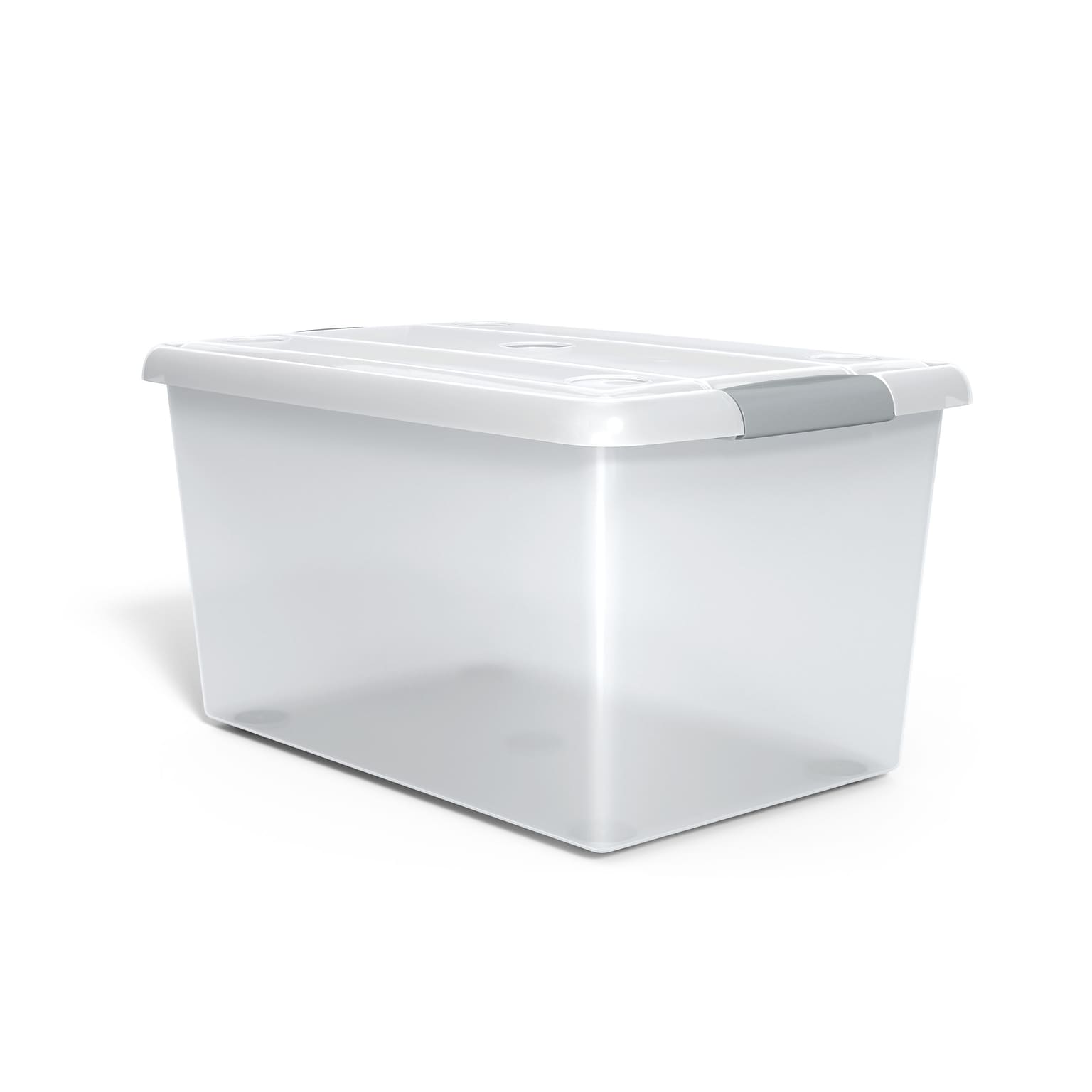 Iris Store & Slide 61 Qt. Latch Lid Storage Bin, Clear (270017/170294)