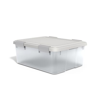 Iris Weathertight 30.6 Qt. Latch Lid Storage Bin, Clear (270016