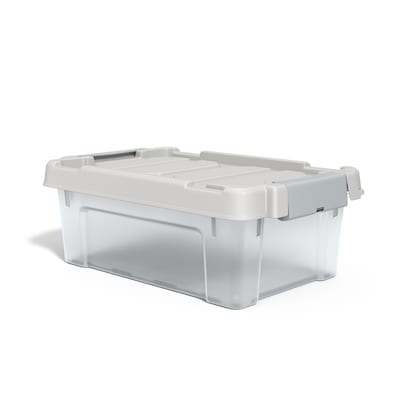 Staples 12 Qt. Latch Lid Storage Bin, Clear (TR58304)