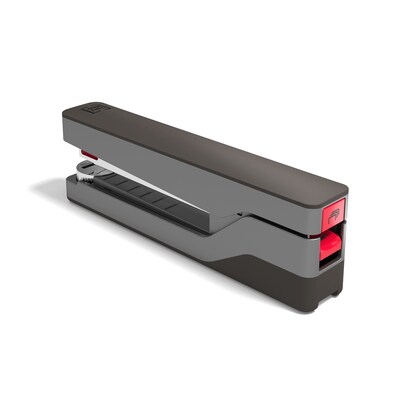 TRU RED™ Premium Desktop Stapler, 30-Sheet Capacity, Gray/Red (TR58077)