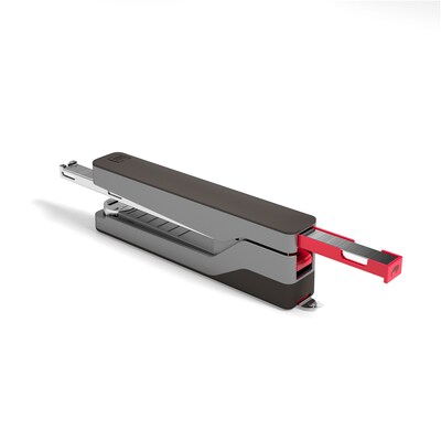 TRU RED™ Premium Desktop Stapler, 30-Sheet Capacity, Gray/Red (TR58077)