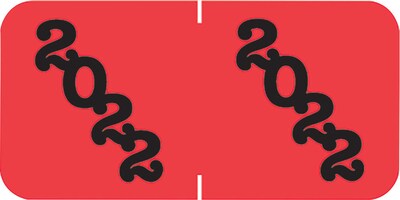 Medical Arts Press Jeter Large Compatible 4-Digit Year Labels; 2022, Red, 500/Roll (3377222)